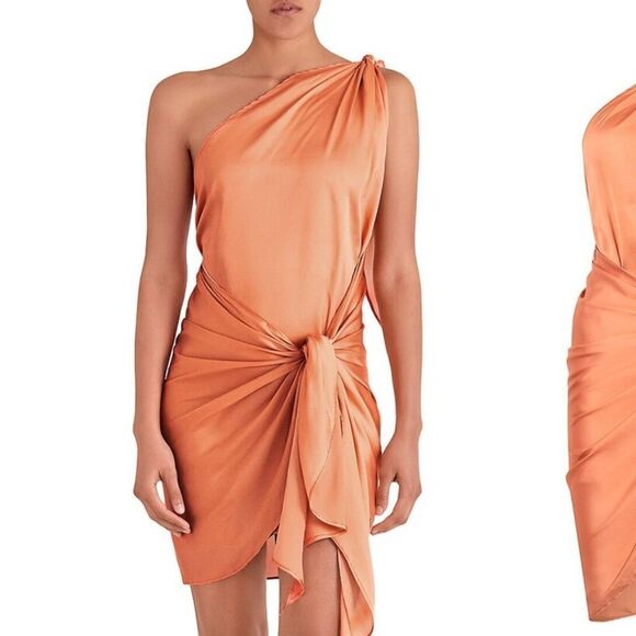 Baobab Marea one shoulder mini dress in Blossom sarong tie Revolve $220 NWT Sz L - Picture 2 of 14